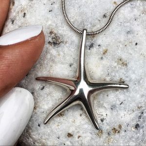 Tiny Starfish Pendant - Sterling Silver